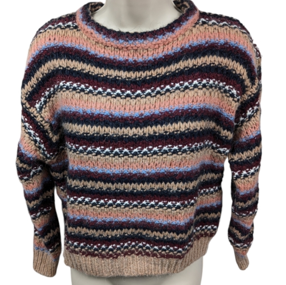Elsamanda Alpaca Blend Striped Knit Sweater Sz S